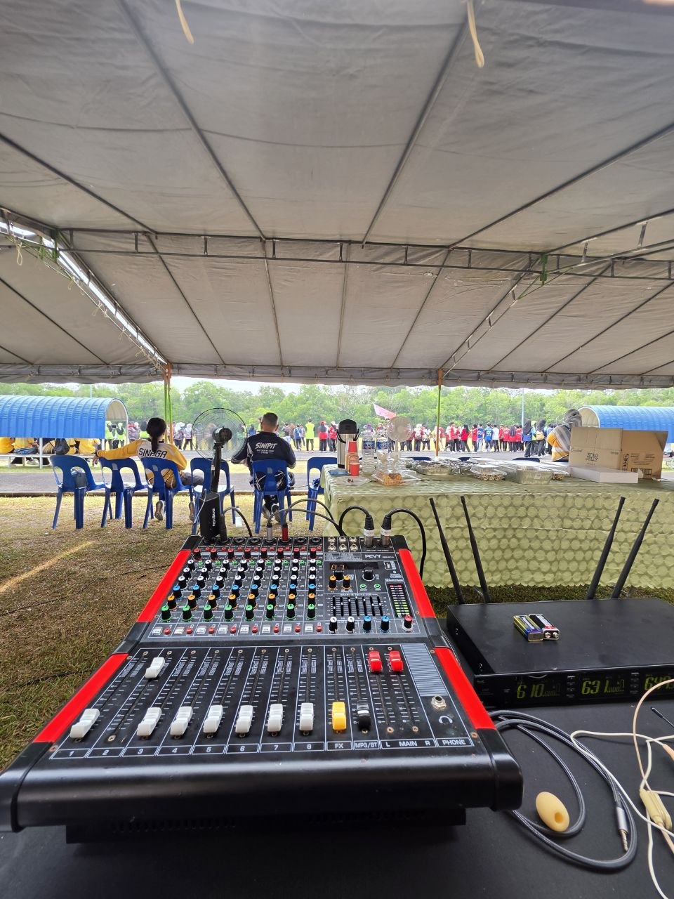 Sound control position facing Sukan Tahunan SM Rimba at Padang UBD A